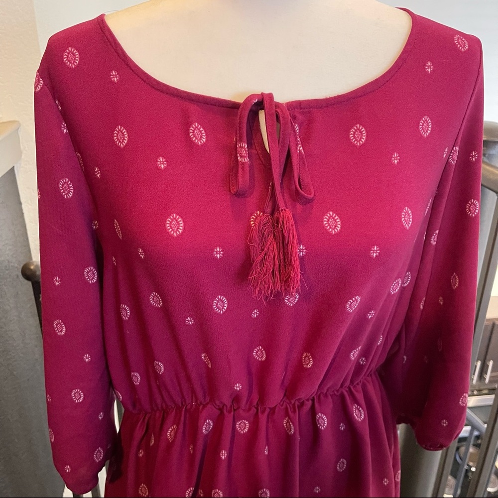 Xhilaration Long Sleeve Bohemian Dress - Picture 3 of 7